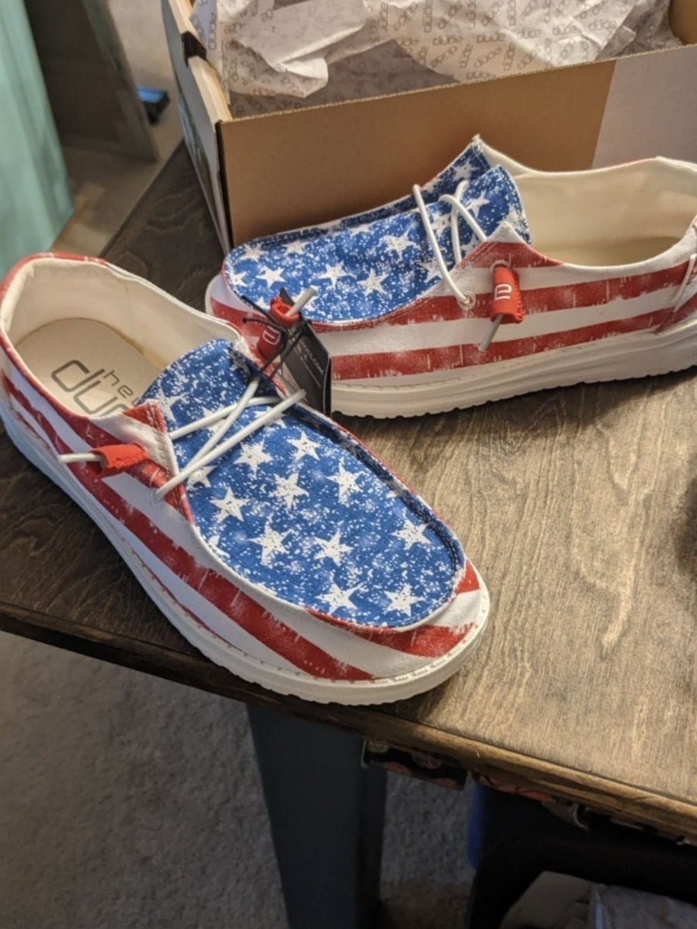 The Dude USA Flag Women's Shoes - Red, White & Blue